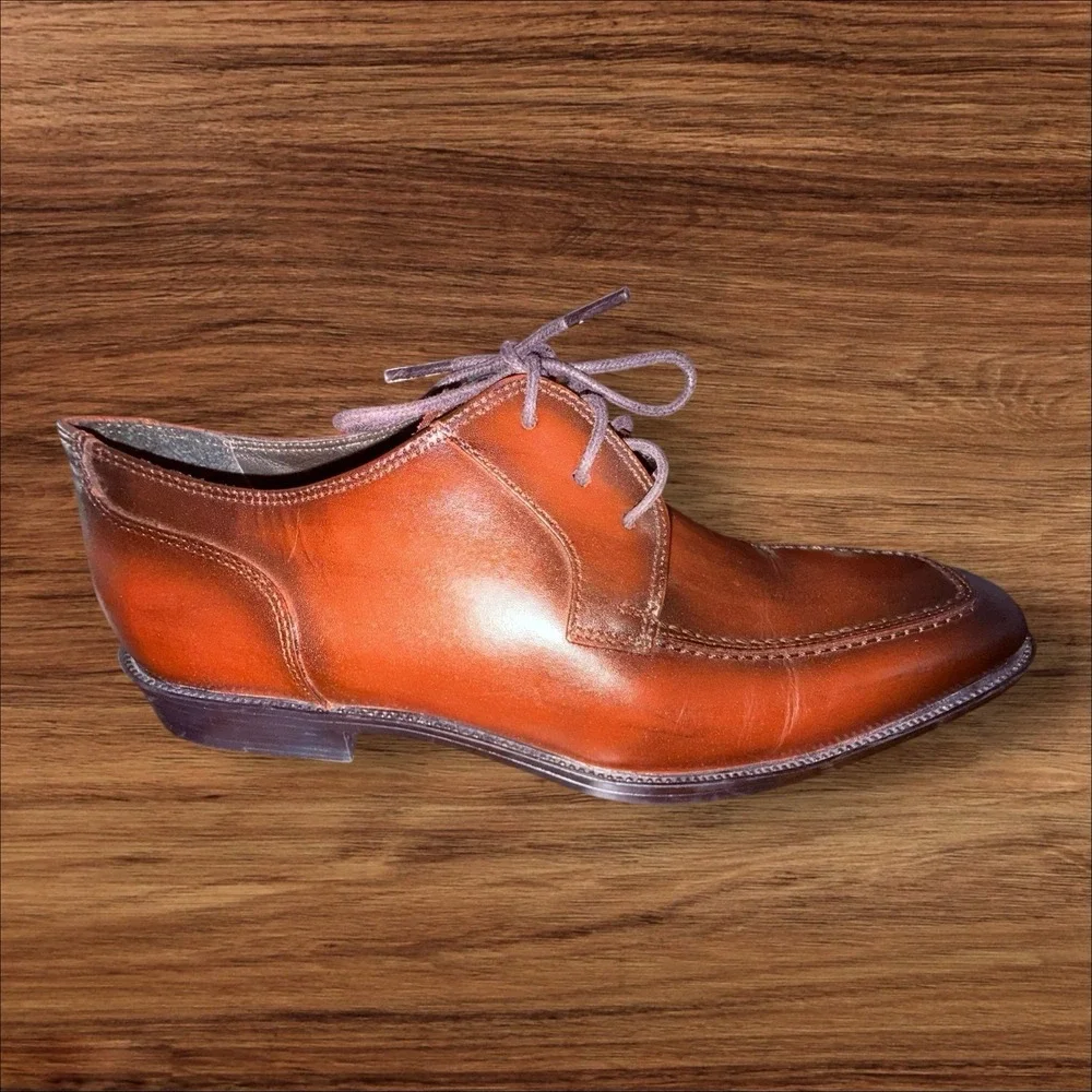 Belvedere Newcastle‎ Leather Oxford Dress Shoes Brown Men's Size 9D Made Brazil